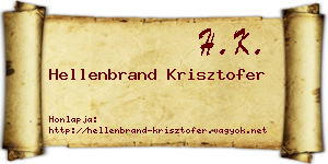 Hellenbrand Krisztofer névjegykártya